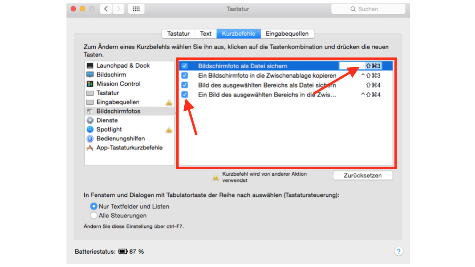 Shortcuts für Screenshots auf dem Mac selbst definieren NETZWELT