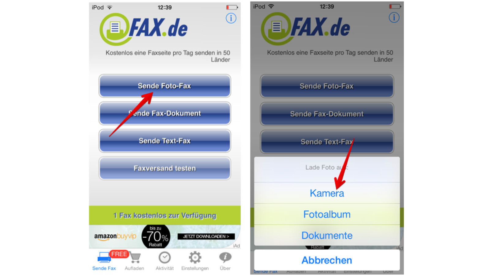 Telefax per iPhone, iPod oder iPad versenden so geht