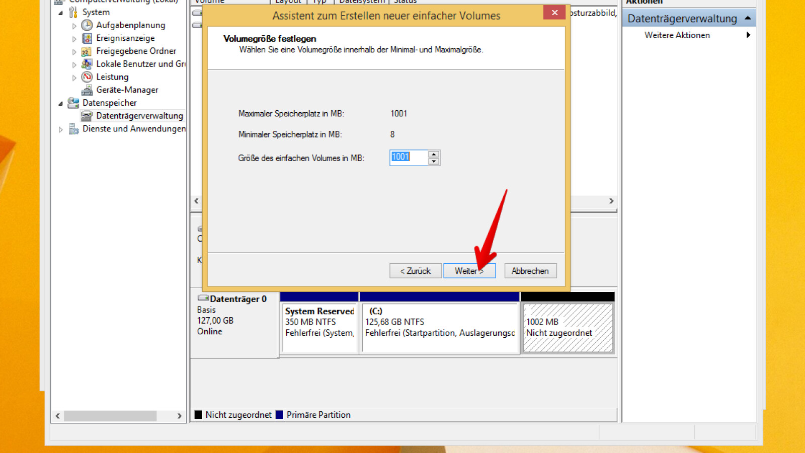 Diese Festplatte Verwendet Nicht Das Guid Partitionstabellen Schema Windows 8: Festplatte formatieren und Volume erstellen | NETZWELT