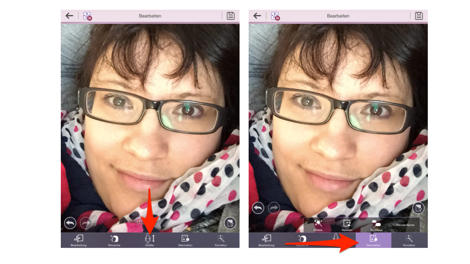 Bildbearbeitung mit der GratisApp YouCam Perfect SelfieKamera
