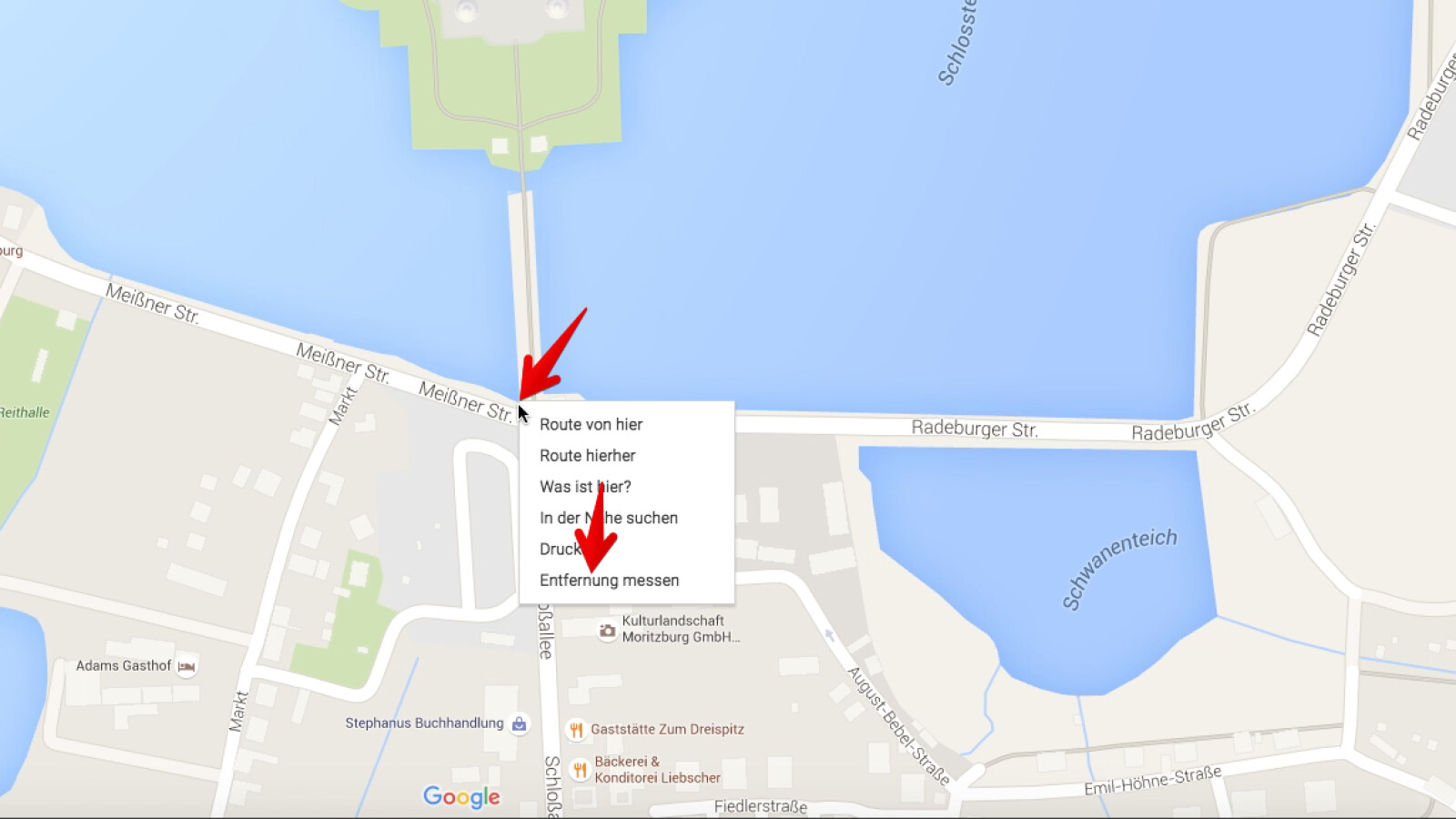 Google Maps: Entfernungen abseits von Straßen und Wegen ...