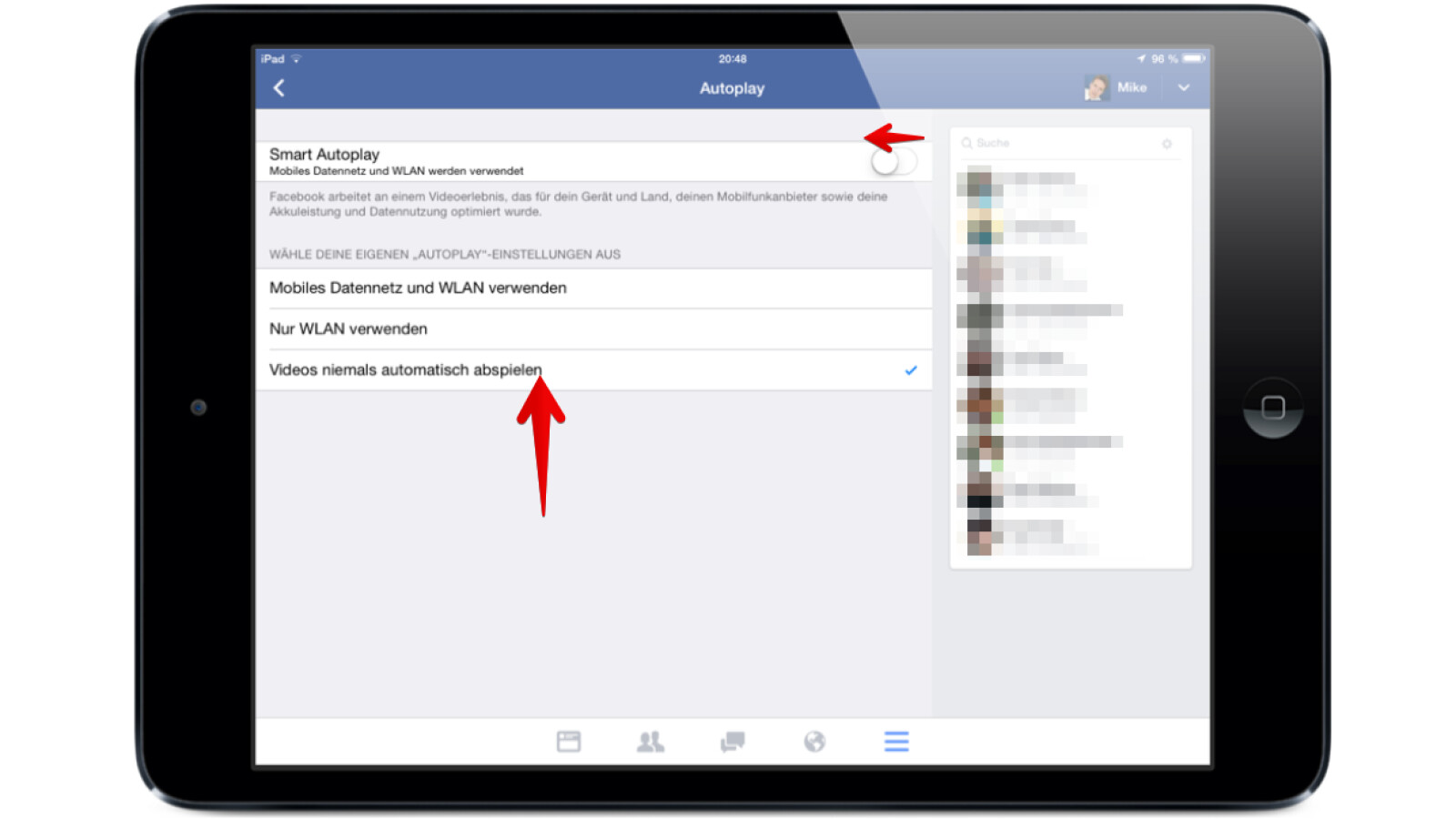 Facebook Automatische Wiedergabe von Videos auf dem iPhone abschalten