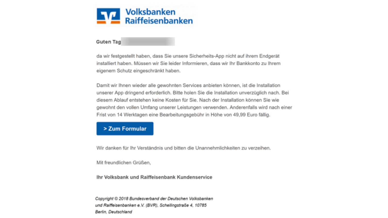 Vorsicht Vor Diesen Phishing-Mails Im Namen Der Volksbank | NETZWELT