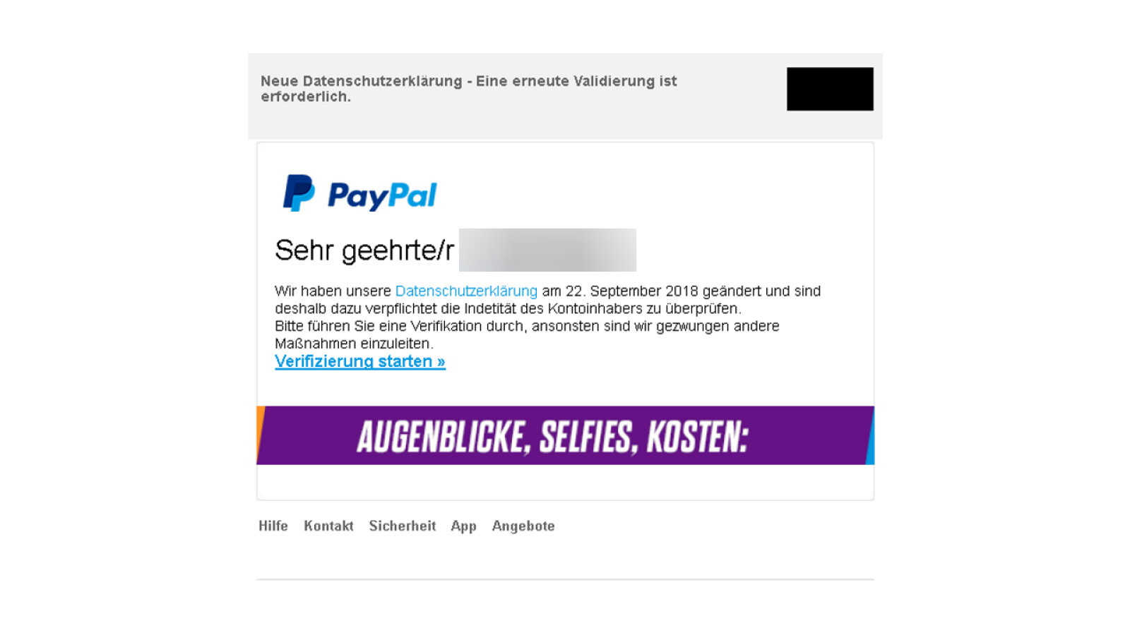 Steam Support Verifizierung Des Paypal Accounts Fehlgeschlagen PayPal-Sicherheit: Betrügerische E-Mails mit gefälschtem Absender