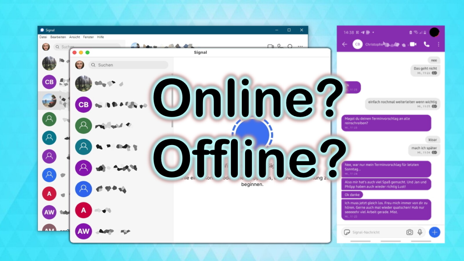 Ausschalten online status Display online