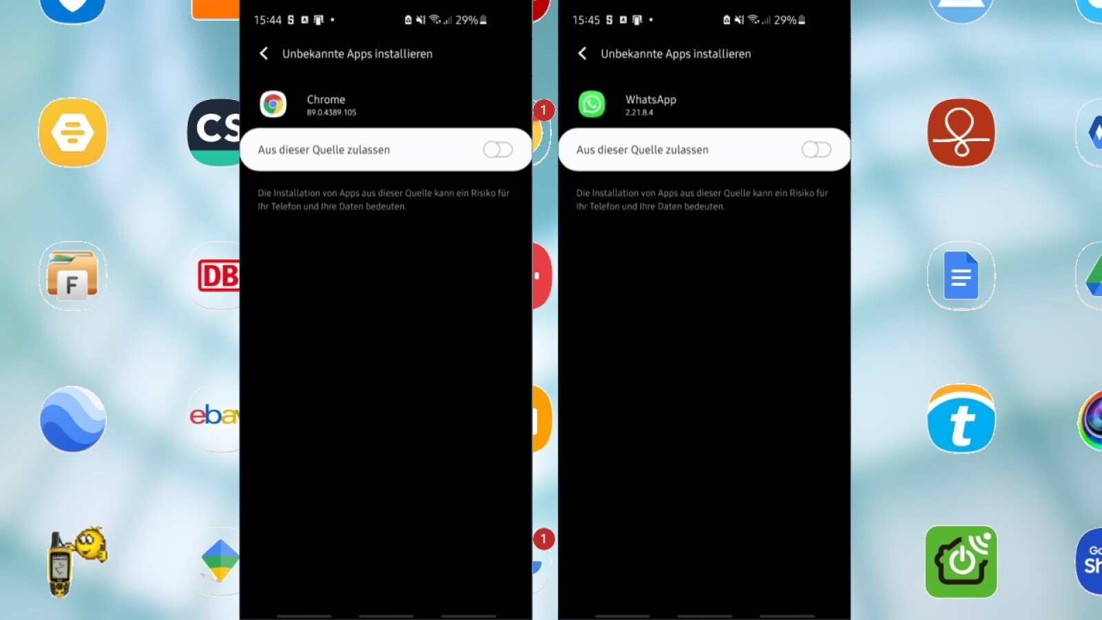 Android: Installation aus unbekannten Quellen erlauben oder unterbinden