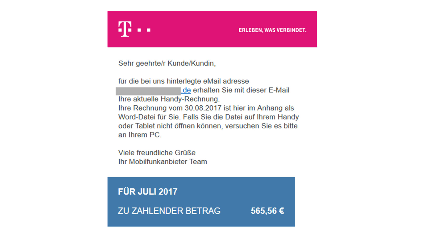 Die Gewählte Nummer Ist Nicht Vergeben Telekom Diese gefälschten Telekom-Rechnungen sind im Umlauf | NETZWELT