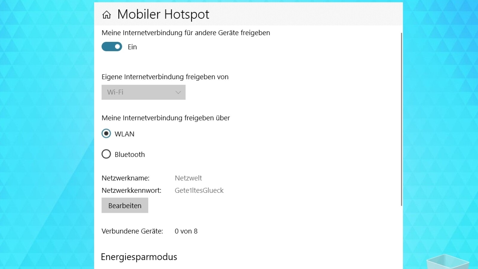 windows 10 hotspot einrichten