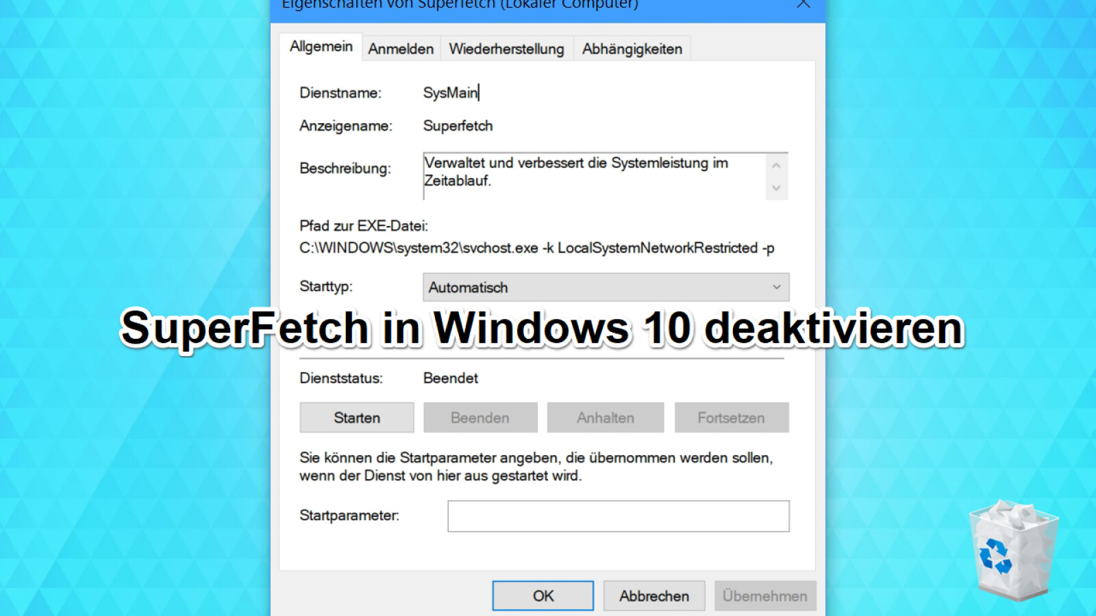 Superfetch Deaktivieren Windows 10