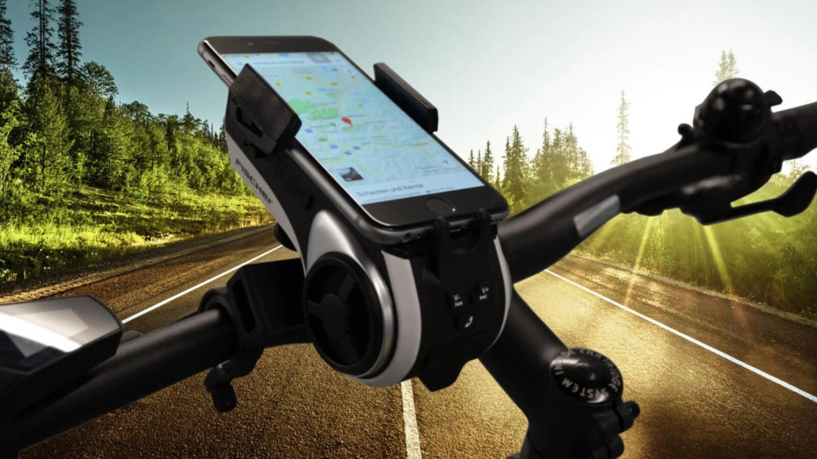 Für E-Bike und Fahrrad: Handy-Halterung mit NETZWELT Powerbank und bei Lautsprecher Lidl 