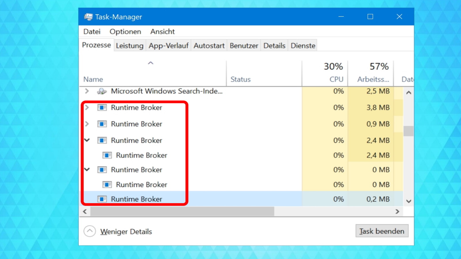 Windows runtime broker