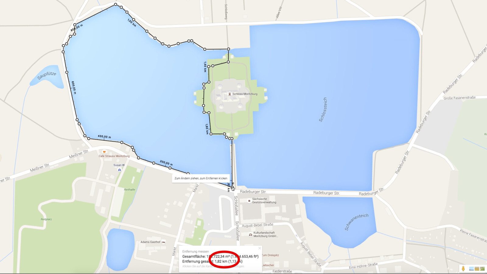 Google Maps: Entfernungen abseits von Straßen und Wegen ...