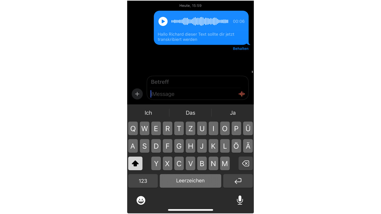 iOS 17 Sprachnachricht in Text umwandeln so funktioniert
