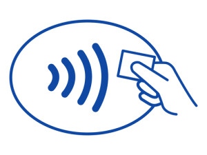 Contactless payment symbol.