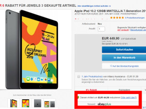 The discount is only very hidden on the eBay page.