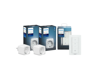 Philips Hue Smart Plug 2-pack including Hue dimmer switch