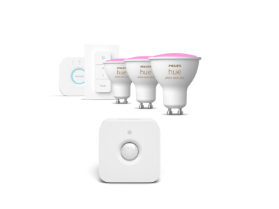 Philips Hue White & Color Ambiance GU10 Bluetooth Starter Kit + detector de movimiento