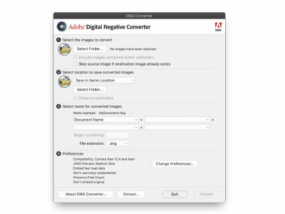 Mit dieser Software konvertiert ihr eure RAW-Bilddateien in das DNG-Format.