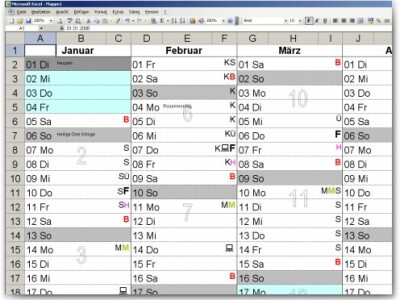 Kalender-Excel - Download  NETZWELT