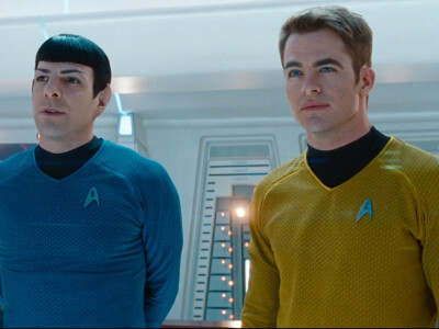 Star Trek Into Darkness: Zachary Quinto and Chris Pine as Spock and Kirk.