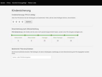 Netflix: Kindersicherung