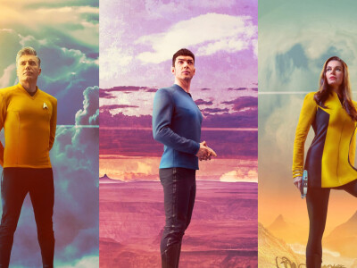 Star Trek Strange New Worlds: New Character Posters feature the Enterprise's new crew, including Captain Pike (Anson Mount), Spock (Ethan Peck), and Una (Rebecca Romijn).