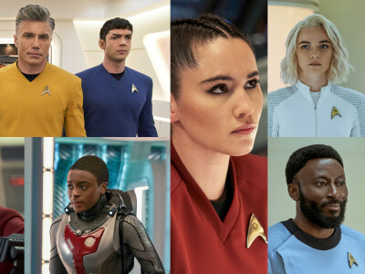 Star Trek Strange New Worlds: Captain Pike (Anson Mount), Una (Rebecca Romijn), Spock (Ethan Peck) and Co. - this is the new crew of the Enterprise!