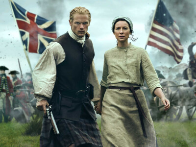 Sam Heughan und Caitríona Balfe in Staffel 7 von &quot;Outlander&quot;.