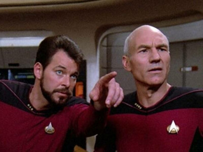 Riker and Picard in Star Trek: The Next Generation