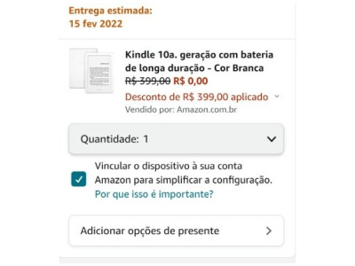A Kindle for free?  A mistake made it possible at Amazon Brazil.