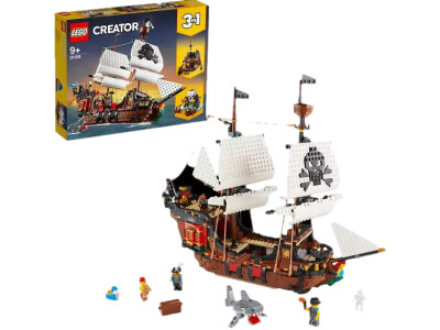 Lego pirate ship, tavern and skull island