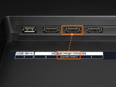 Un puerto HDMI ARC o eARC siempre está etiquetado como tal en el televisor y otros dispositivos.