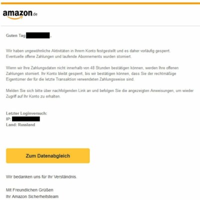 Verbraucherzentrale warnt: Auf diese E-Mail sollten Amazon-Nutzer nicht reagieren