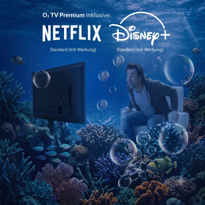 Konkurrenz zu waipu.tv: O2 bietet IPTV-Bundle mit Netflix und Disney+ für 15 Euro an