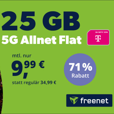 Telekom-Tarif zum Knallerpreis: 25 GB mit 5G bei freenet für unter 10 Euro