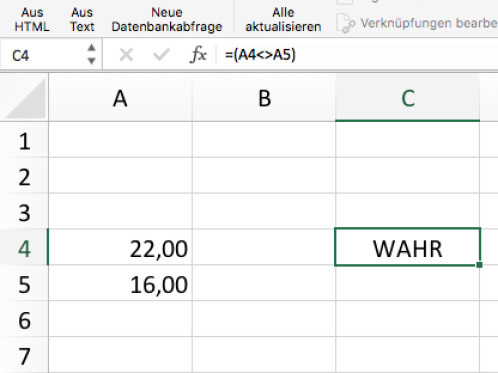 Microsoft Excel: So arbeitet ihr mit Ungleich-Funktionen ...