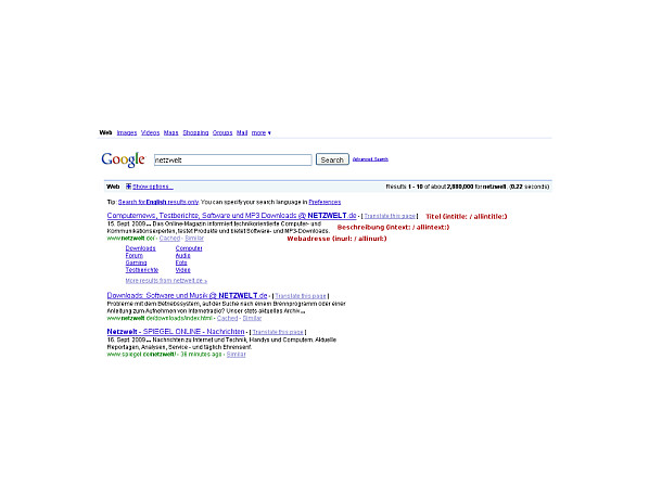 Internet & Netzwelt: Suche in einem Web-Angebot - Operato…