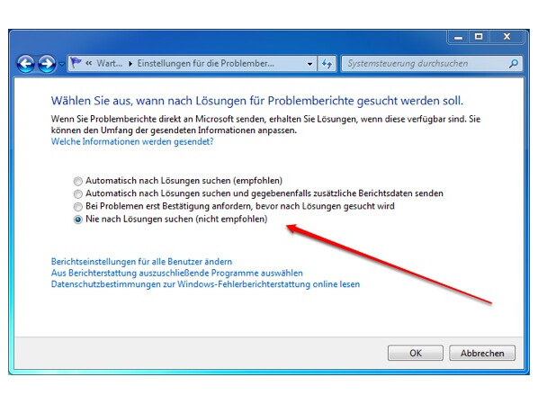 Windows Problemberichterstattung