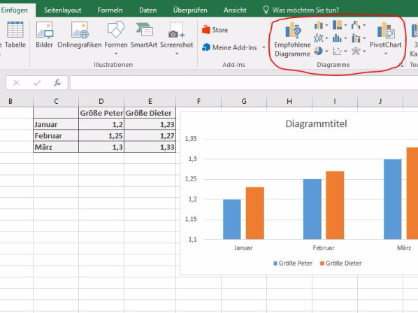 Microsoft Office  Diagramme Mit Excel Erstellen