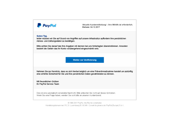 Verifizierung Ihres Paypal Kontos Verifizierung Ihres Paypal Kontos