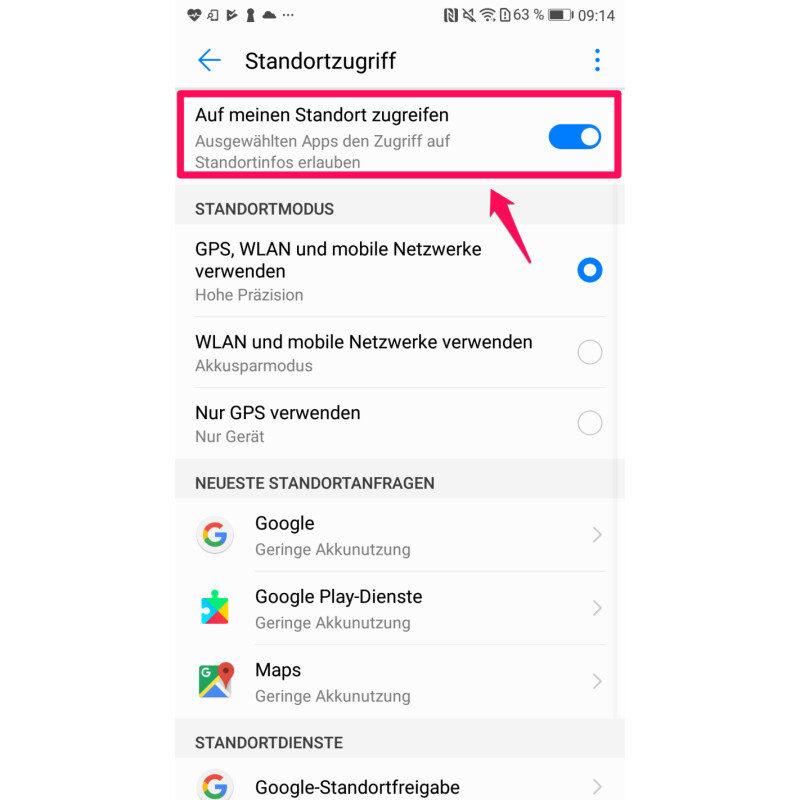 Android-Handy orten
