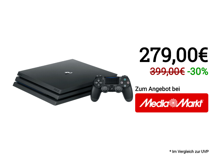 PlayStation 4 Pro: 4K-Konsole für unter 280 Euro bei Media Markt zum