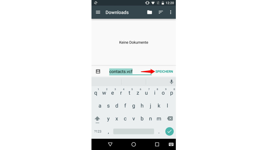 Export Android contacts locally