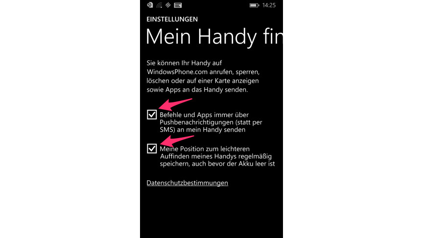 mein handy orten windows phone