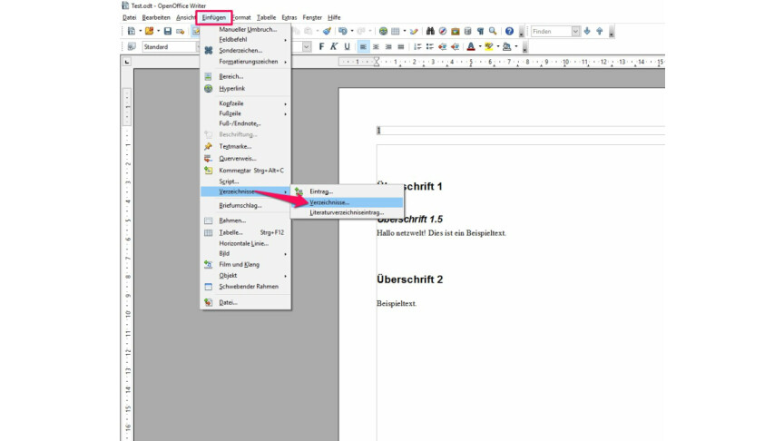 OpenOffice: So erstellt ihr ein Inhaltsverzeichnis und nummeriert Seiten | NETZWELT