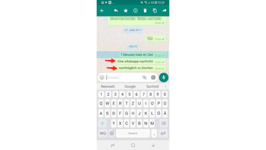 WhatsApp - Nachrichten löschen (Android) 2