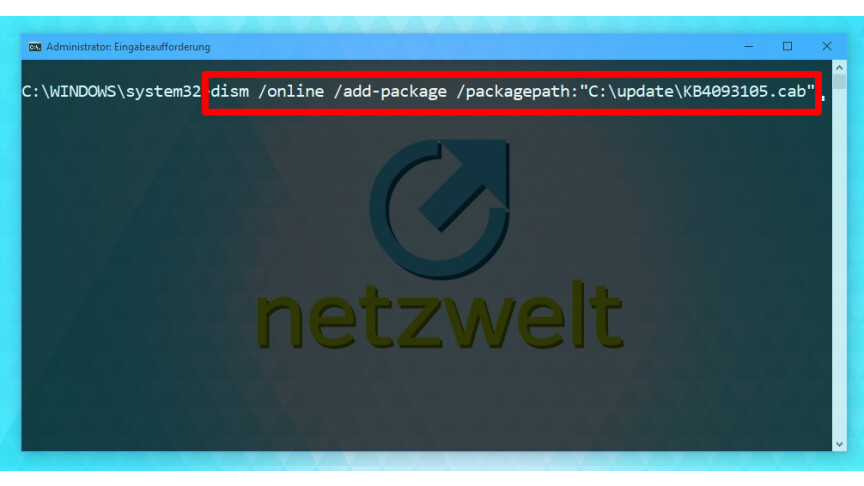 06 Windows 10 - Kommandozeile - Windows Update im CAB-Format installieren
