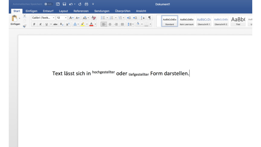 Microsoft Word: So arbeitet ihr mit hochgestellten und tiefgestellten