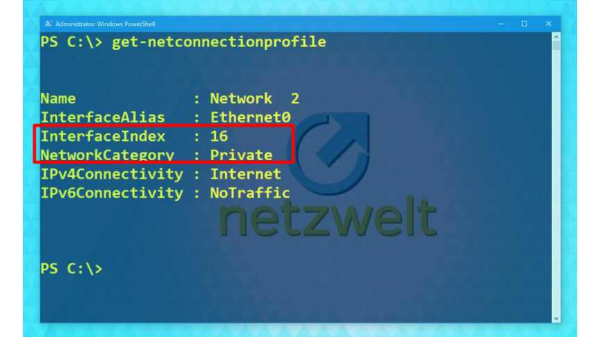 02.2 Windows 10 - PowerShell - get-netconnectionprofile