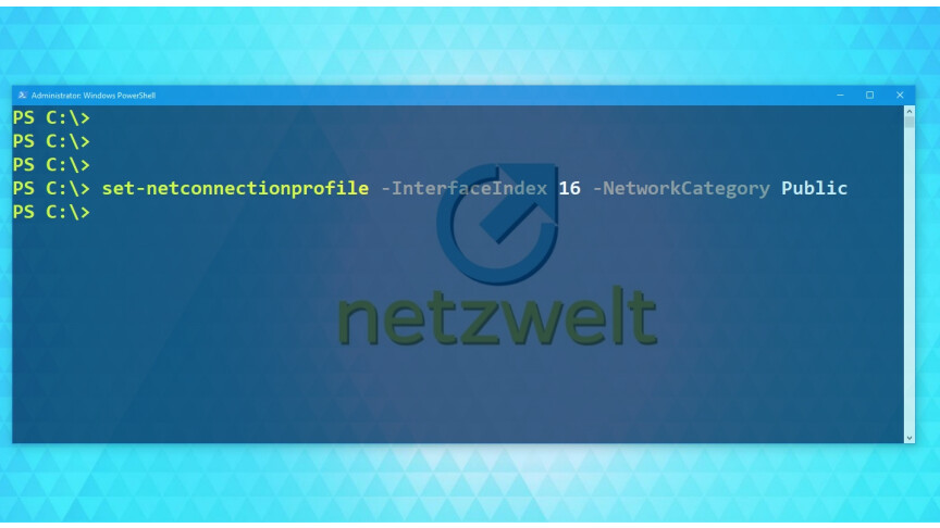 02.4 Windows 10 - PowerShell - Wechsel zu öffentlichem Netzwerk